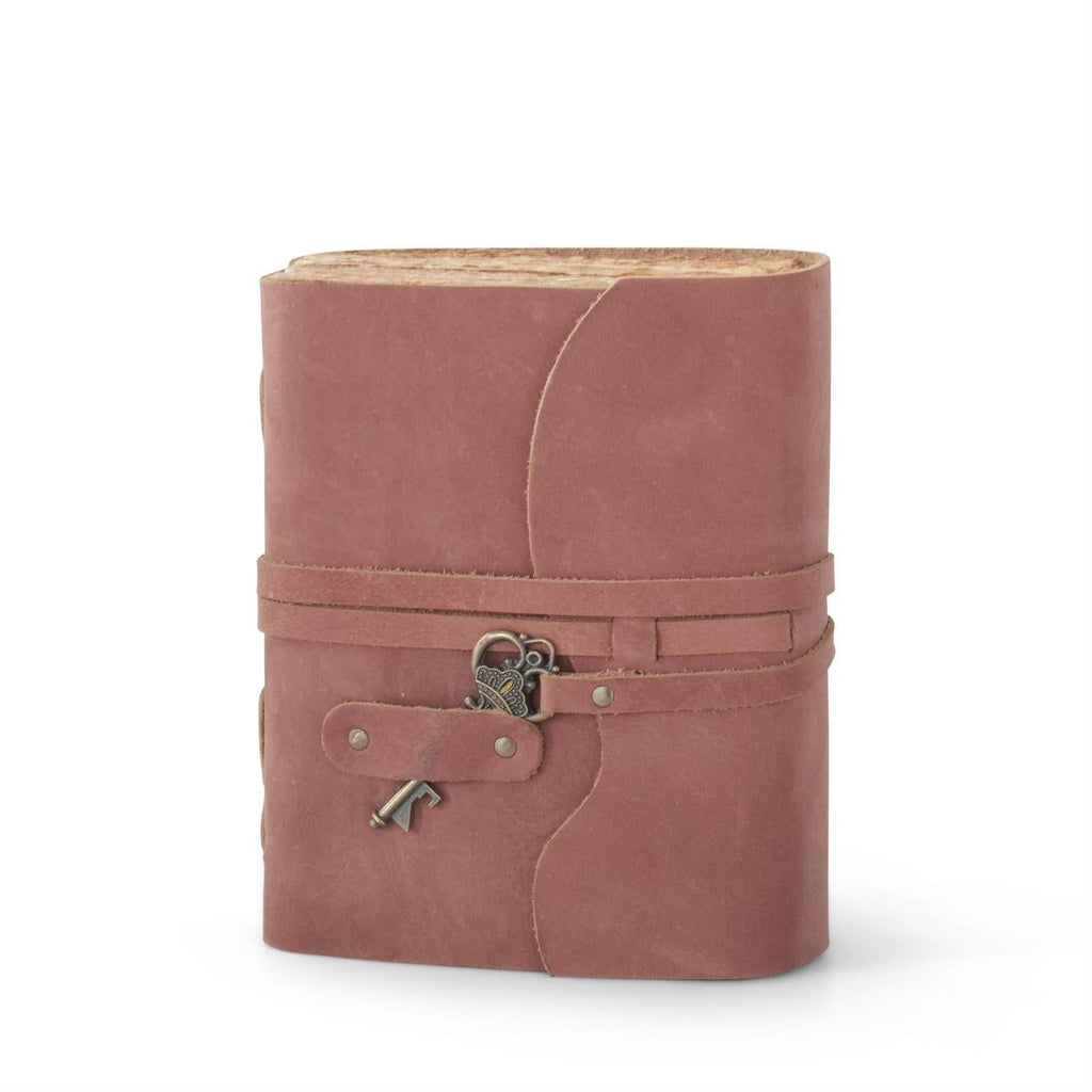 Large Hand-Crafted Leather Unlined Journal w/ Antique Key